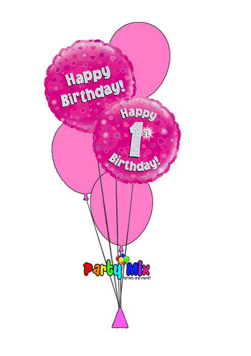 Pink Age Birthday Balloon Bouquet