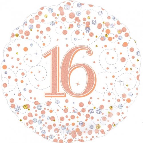 Sparkling Fizz Rose Gold Balloons 16th