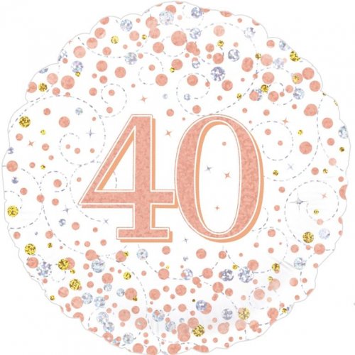 Sparkling Fizz Rose Gold Balloons 40th