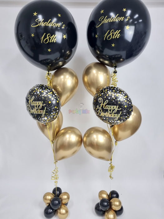 Personalised 60cm Black & Gold Bouquet