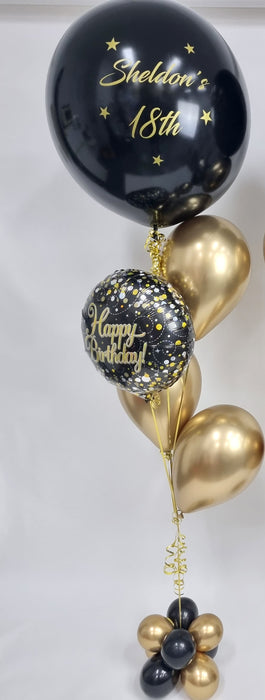 Personalised 60cm Black & Gold Bouquet