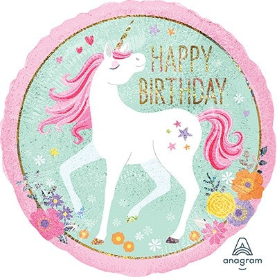 18inch Foil Balloon - Unicorn Happy Birthday
