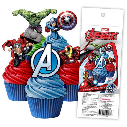 Avengers Cupcake Wafer Toppers 16pcs