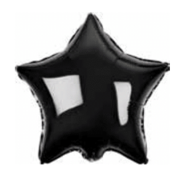 45cm Black Star Shaped Foil Balloon