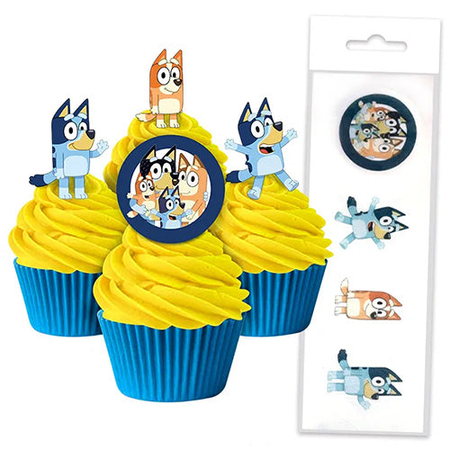 Bluey Cupcake Wafer Toppers 16pcs