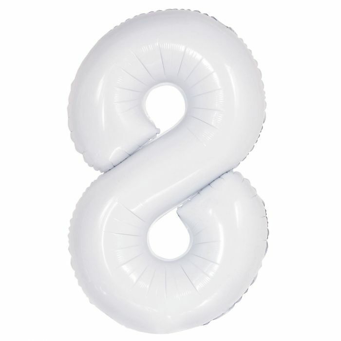White Number Foil Balloons