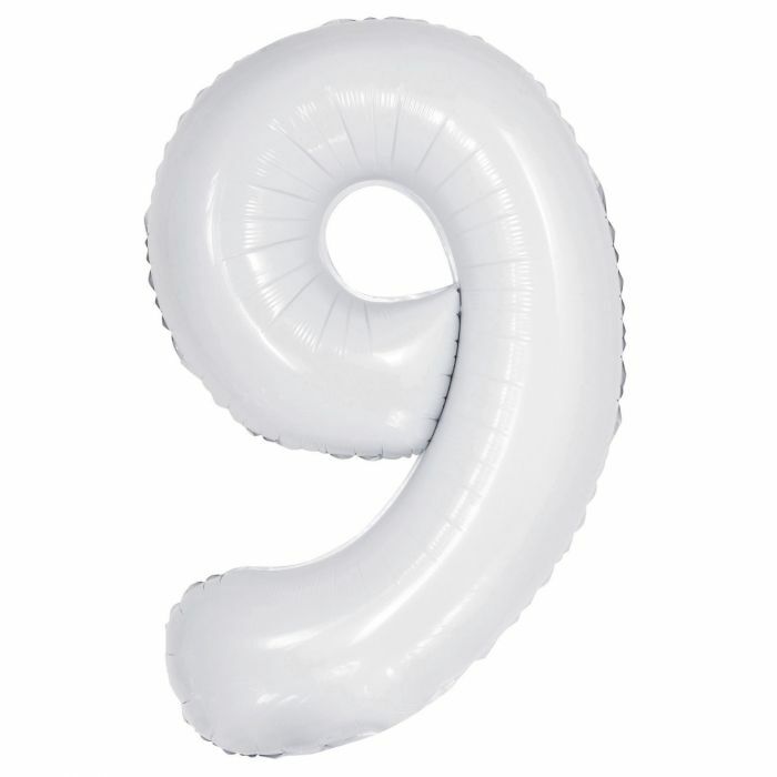 White Number Foil Balloons
