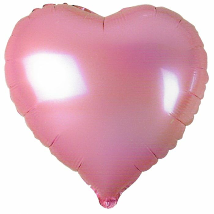 45cm Light Pink Heart Shaped Foil Balloon