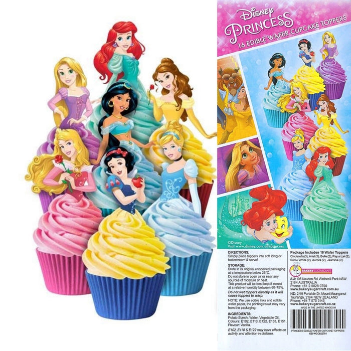 Disney Princesses Cupcake Wafer Toppers 16pcs