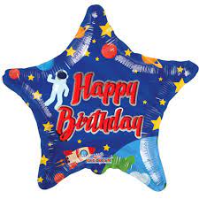 18inch Foil Balloon -  Happy Birthday Space Star