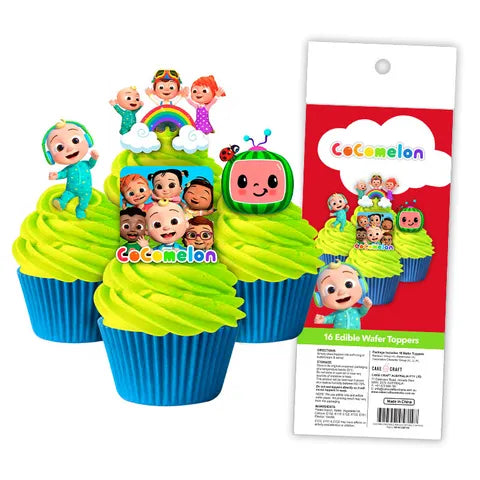 Cocomelon Cupcake Wafer Toppers 16pcs