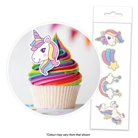 Unicorn Cupcake Wafer Toppers 16pcs