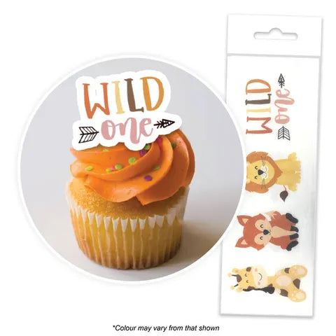 Wild One Cupcake Wafer Toppers 16pcs