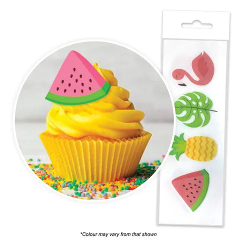 Tropical Cupcake Wafer Toppers 16pcs