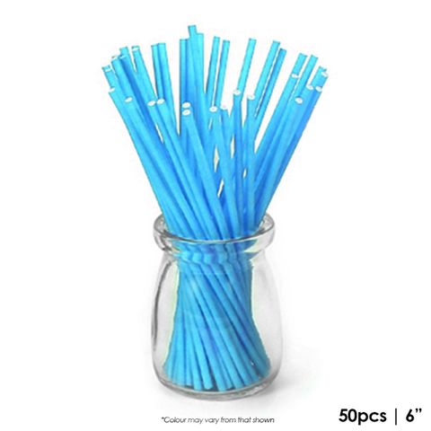 6inch Lollipop Sticks 50pk - Blue