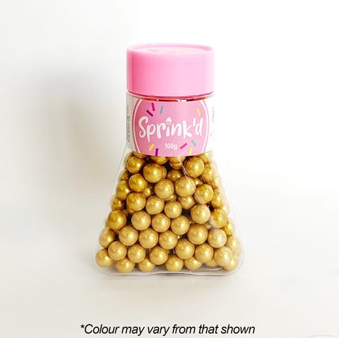 Sugar Balls Gold 8mm | 100g | SPRINK'D