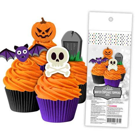 Halloween Cupcake Wafer Toppers 16pcs