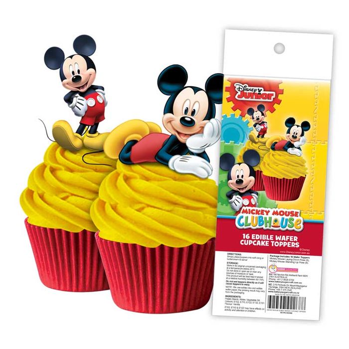 Mickey Mouse Cupcake Wafer Toppers 16pcs *BB DATE*