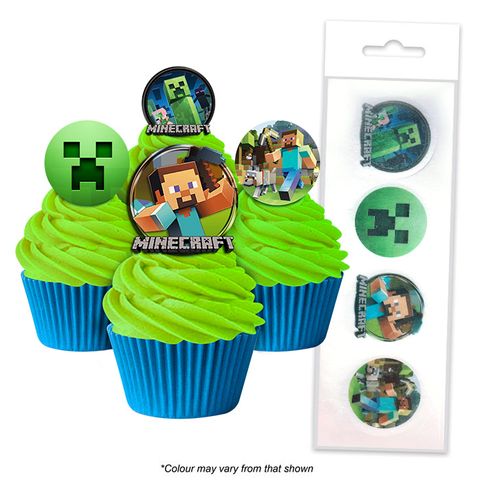 Minecraft Cupcake Wafer Toppers 16pcs