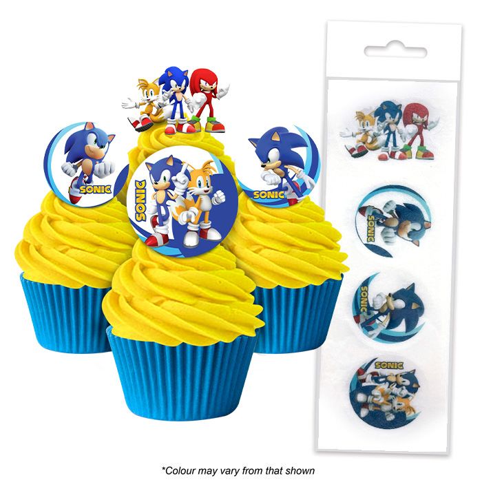 Sonic The Hedgehog Cupcake Wafer Toppers 16pcs