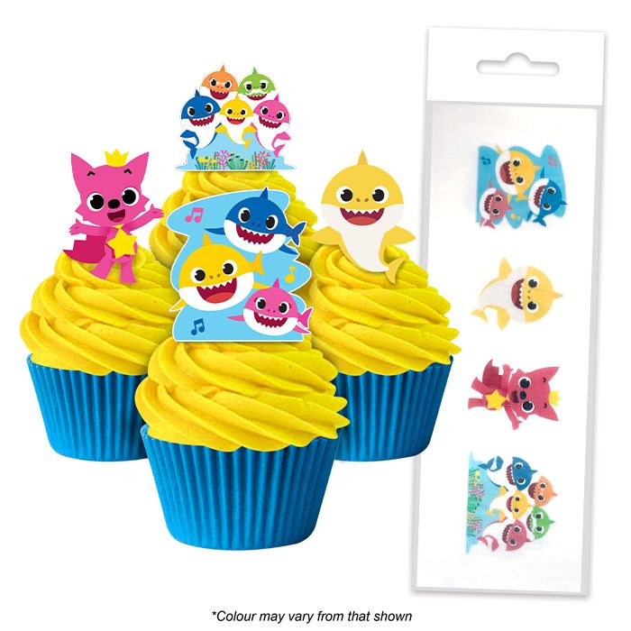 Baby Shark Cupcake Wafer Toppers 16pcs