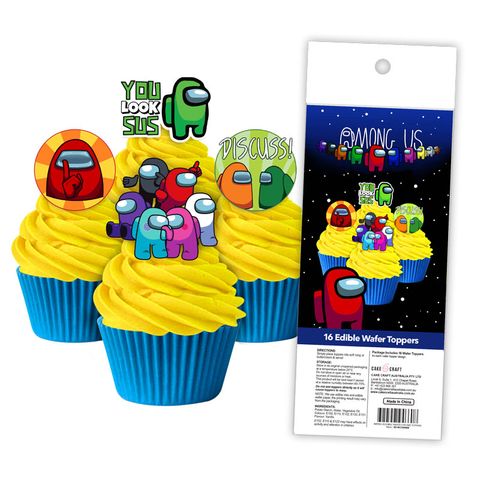 Among Us Cupcake Wafer Toppers 16pcs *BB DATE*