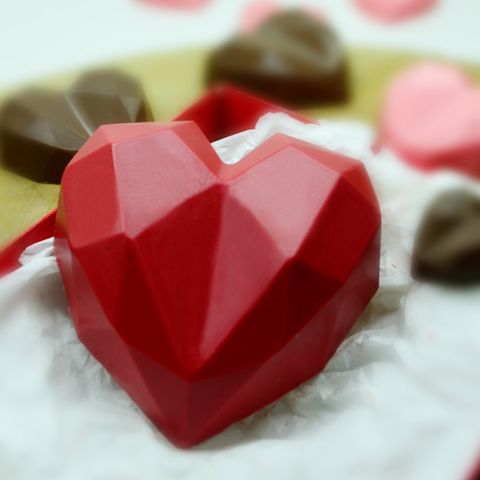 Plastic Chocolate Geo Hearts Mould 2pc