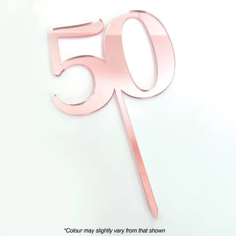 #50 Rose Gold Mirror Acrylic Cake Topper | Cake Craft