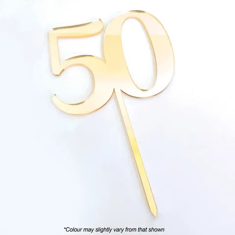 #50 Gold Mirror Acrylic Cake Topper | Cake Craft