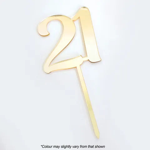 #21 Gold Mirror Acrylic Cake Topper | Cake Craft
