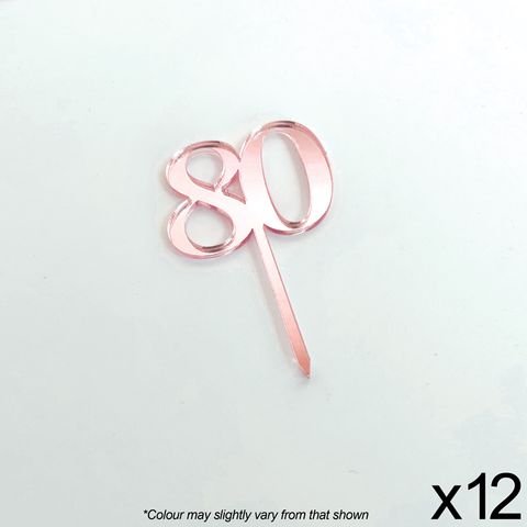 Acrylic Cupcake Topper #80 Rose Gold 12pk