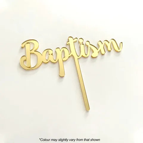 Baptism Gold Mirror Acrylic Cake Topper | Cake Craft