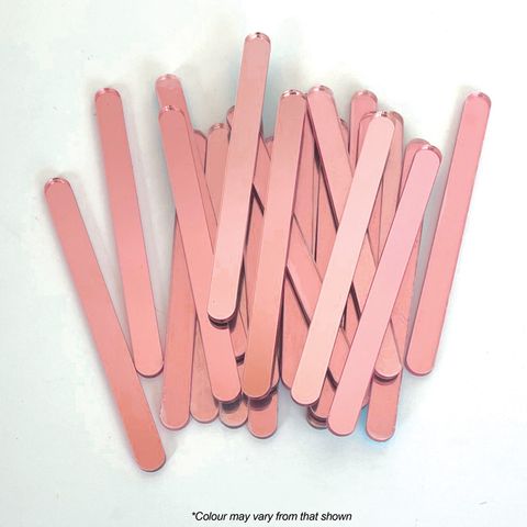 Rose Gold Mirror Popsicle Sticks 24pk