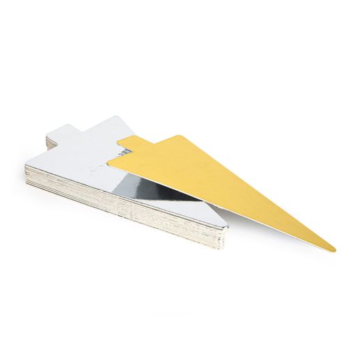 MONDO Compressed Double-Sided Gold/Silver Dessert Cake Slip Triangle - Pack 25