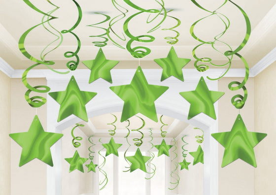 Green Star Swirl Decoration 30pk