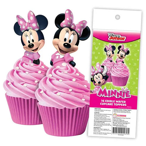 Minnie Mouse Cupcake Wafer Toppers 16pcs