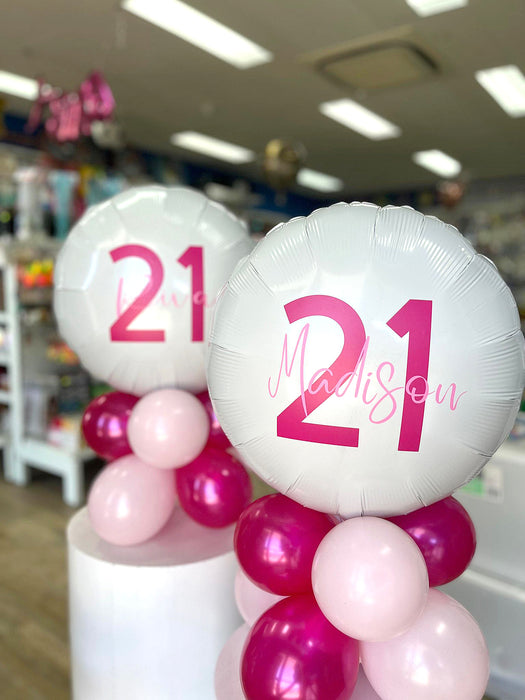 Personalised Number & Name Balloon Table Arrangement