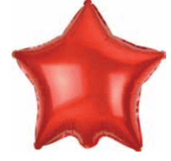 45cm Red Star Shaped Foil Balloon