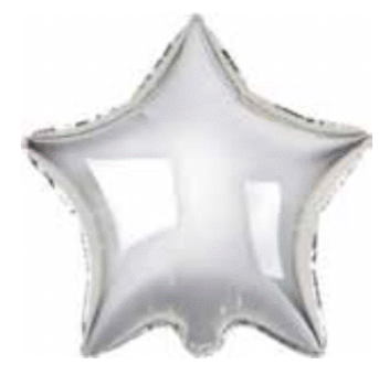 45cm Silver Star Shaped Foil Balloon