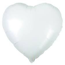 45cm White Heart Shaped Foil Balloon